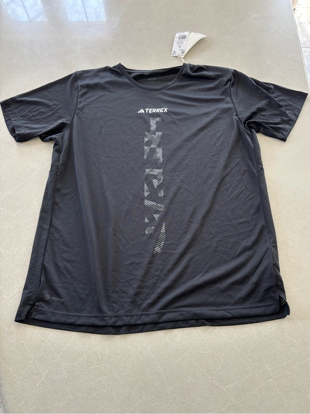 Adidas Terrex BNWT Black Sz Large Shirt Running Recycle Short Sleeve Active